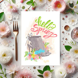 Trendig Vår Blommigt Shoe Birthday Inbjudningar