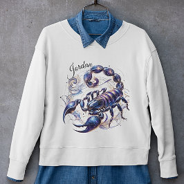 Trendig Vattenfärg Scorpio Zodiac Sweatshirt T Shirt