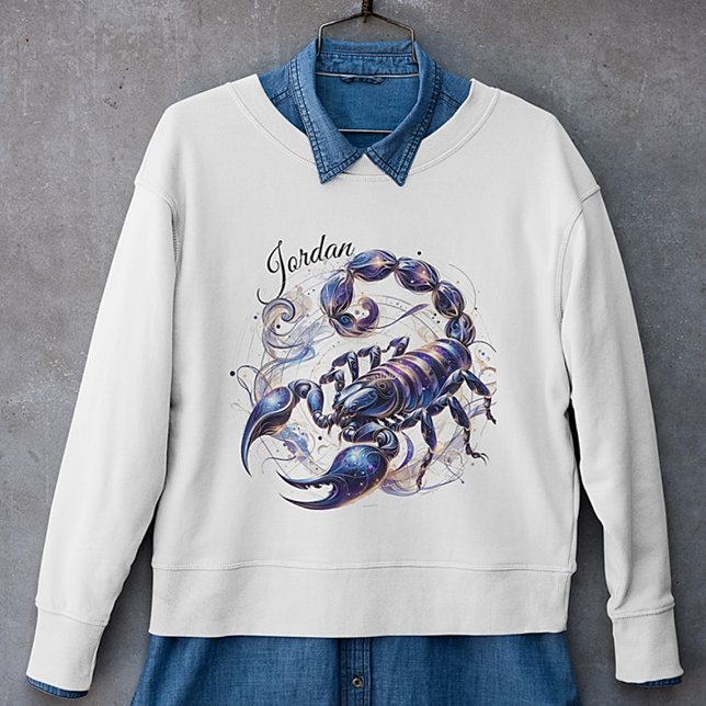 Trendig Vattenfärg Scorpio Zodiac Sweatshirt T Shirt (Skapare uppladdad)
