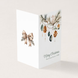 Trendig Vattenfärgat julkort för prydnadshälsning Kort