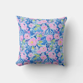 Trendig Vibrant Summer Resort Chic Blommigt Mode Kudde