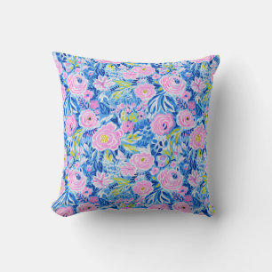 Trendig Vibrant Summer Resort Chic Blommigt Mode Kudde