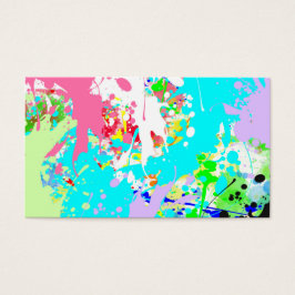 Trendig Vibrant Teal Rosa Watercolor Splatters Visitkort