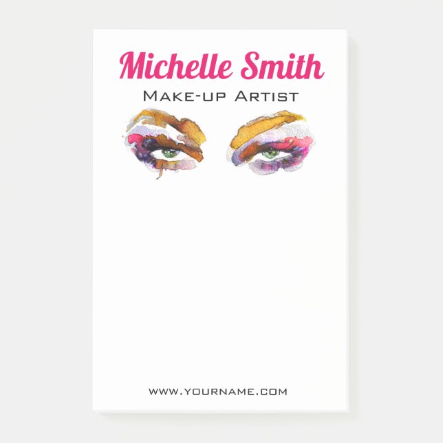 Trendig Vibrant Watercolor Öga Makeup Artist Post-it Block (Framsida)