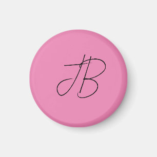 Trendig vid enkel kalligrafi i monogram initialer  magnet