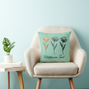 Trendig vildblomsdesign kudde