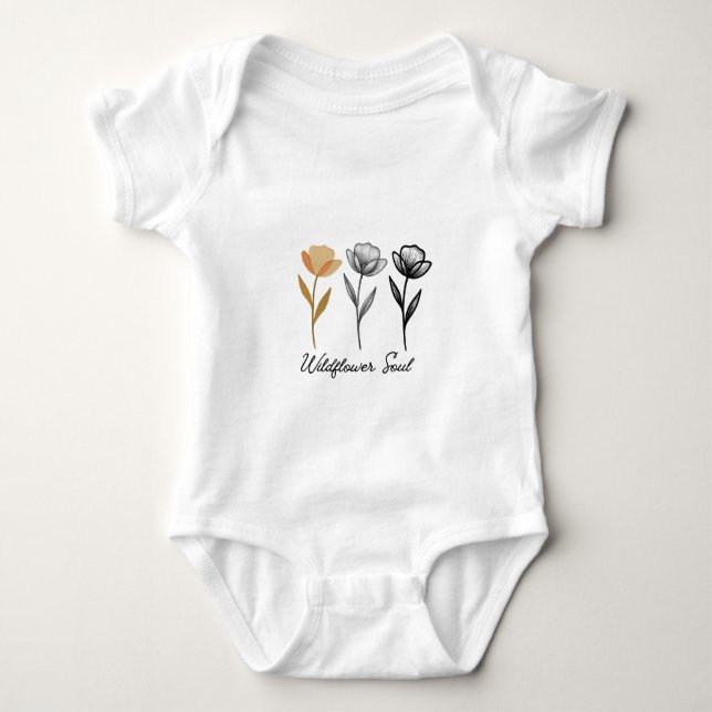 Trendig vildblomsdesign t shirt (Framsida)