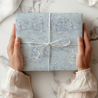 Trendig vintage blågrå Toile de Jouy landsbygd Presentpapper