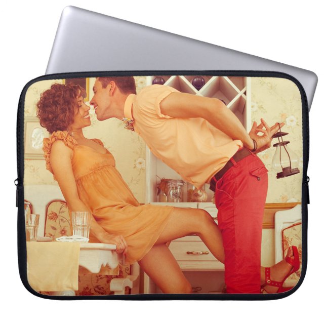 Trendig vintage café. laptop fodral (Framsidan)