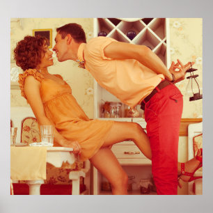 Trendig vintage café. poster
