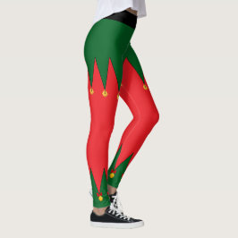 Trendig Vintage jul Helgdag Elf Red Grönt Leggings