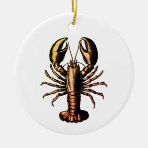 Trendig vintage Lobster Julgransprydnad Keramik