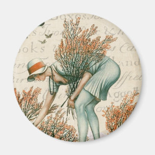 Trendig vintage nationalparksskript, textkvinna magnet