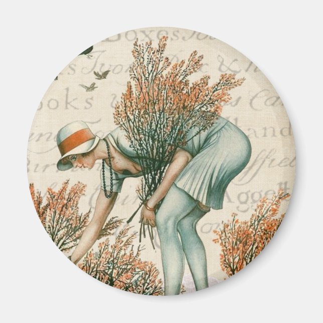 Trendig vintage nationalparksskript, textkvinna magnet (Framsidan)