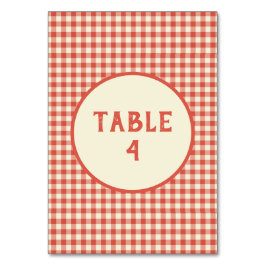 Trendig Vintage Red Checkerboard Mönster Anpassnin Bordsnummer