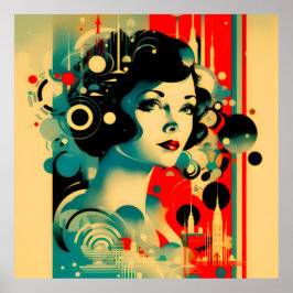 Trendig Vintage Retro Stil Poster