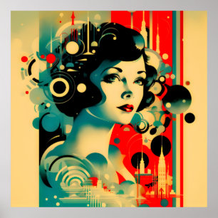 Trendig Vintage Retro Stil Poster