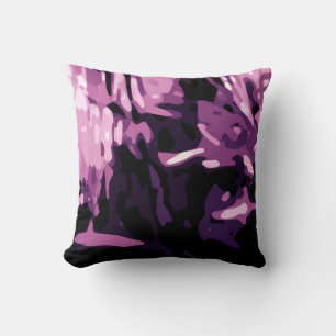 Trendig Violet Lila Rosa Camo Abstrakt Mönster Kudde