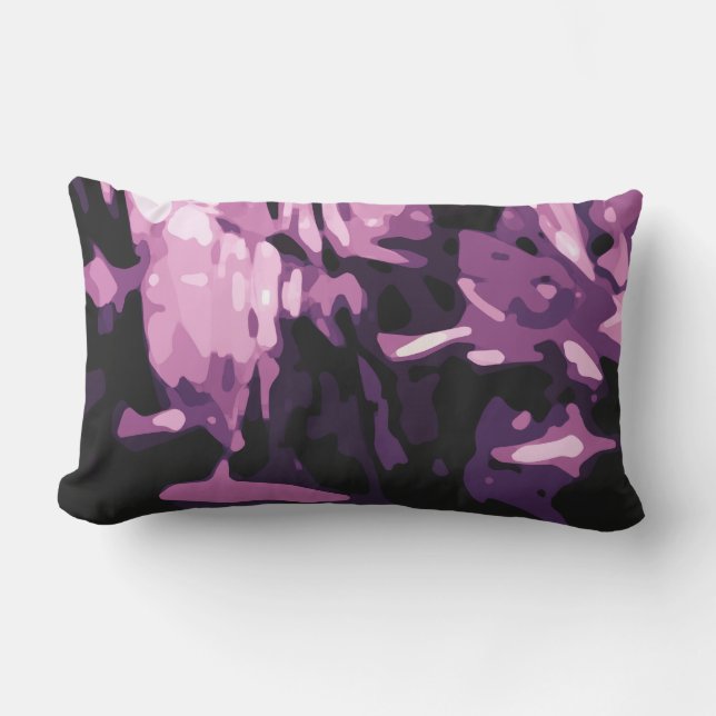 Trendig Violet Lila Rosa Camo Abstrakt Mönster Utomhuskudde (Framsida)