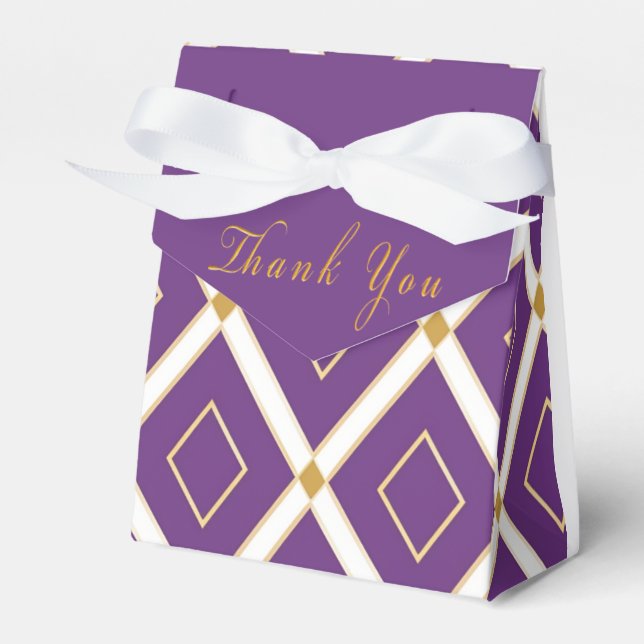 Trendig Violett Lila Dynamisk Mönstrad Presentaskar (Framsidan Sidan)