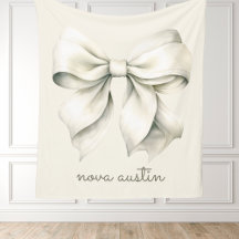 Trendig Vit Bow Personlig med Namn Monogram
