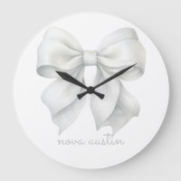 Trendig Vit Bow Personlig med Namn Monogram