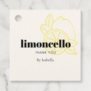 Trendig Vit Hemlagad Citron Limoncello Tack Gåvor Etiketter