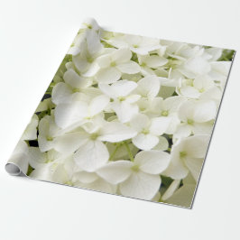 Trendig Vit Hydrangea Blommigt Presentpapper