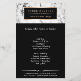 Trendig vit marmor Makeup & Hair Beauty Salong Flygblad