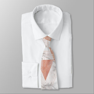 trendig vit marmor Rosa guld trianglar geometrisk Slips