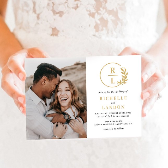 Trendig Wandeitable Editable Färg Photo Bröllop Inbjudningar (Skapare uppladdad)