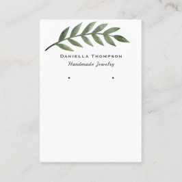 Trendig Watercolor Greenery Jewelry Earring Visnin Visitkort
