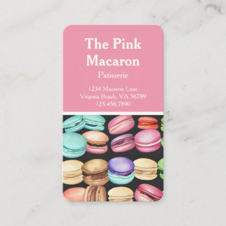 Trendig Watercolor Macaron Fransk Patisserie Baker Visitkort
