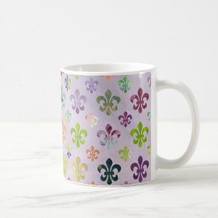 Trendig Watercolor Painting Fleur De Lis Mönster Kaffemugg