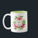 Trendig Watercolor Shock rosa Ro & Lime Monogram Två-Tonad Mugg<br><div class="desc">Det vackra mugg har vackra vattenfärgen stil shock rosa ro, löv och knoppar, ett kvadratiskt vitt ram med en inre shock rosa i centrum av blommorna. Anpassa med ditt namn och första eller monogram. Perfekt för födelsedagspresent, mors dag-gåva, gåva till din fru, mormor eller skaffa en åt dig själv och...</div>
