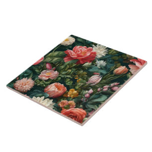 Trendig Watercolor Vintage Blommigt Collection Kakelplatta