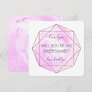 Trendig Waterecolor Diamond   Var min Bridesmaid Inbjudningar