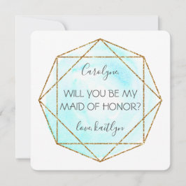 Trendig Waterecolor Diamond | Var min Maid of hono Inbjudningar