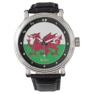 Trendig Welsh Flagga Watch, Wales mode /design Armbandsur