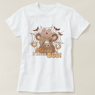 Trendig Western Funny Cow Moo Boo Halloween T Shirt