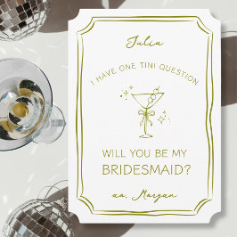 Trendig Whimsical Drawn Martini Bridesmaid Frieri Kort