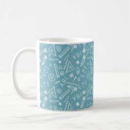 Trendig White ABC Vacker Teal School Kaffemugg