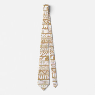 Trendig White & Guld Tribal African Mönster Slips
