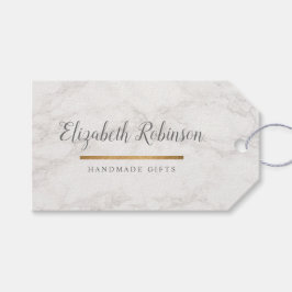 Trendig White Marble & Guld Glitter handgjorda gåv Presentetikett