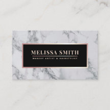 Trendig White Marble Makeup Artist Hair Salon