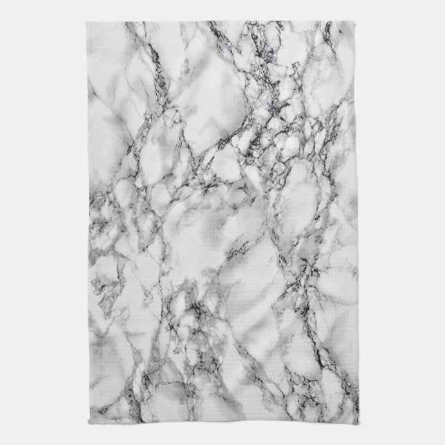Trendig White Marble Stone Kökshandduk (Vertikal)