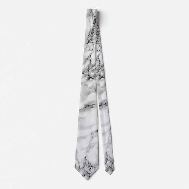 Trendig White Marble Stone Neck Tie Slips (Framsida)