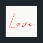 Trendig White Red Kärlek Bröllop Handwrite Namn Pappersservett<br><div class="desc">Vanliga,  minimalistiska,  moderna utformningar. De är enkla,  moderna och attraktiva.</div>