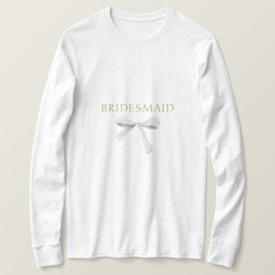 Trendig White Ribbon Bröllop T Shirt