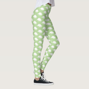 Trendig White Stegosaurus Dinosaur Silhouettes Leggings